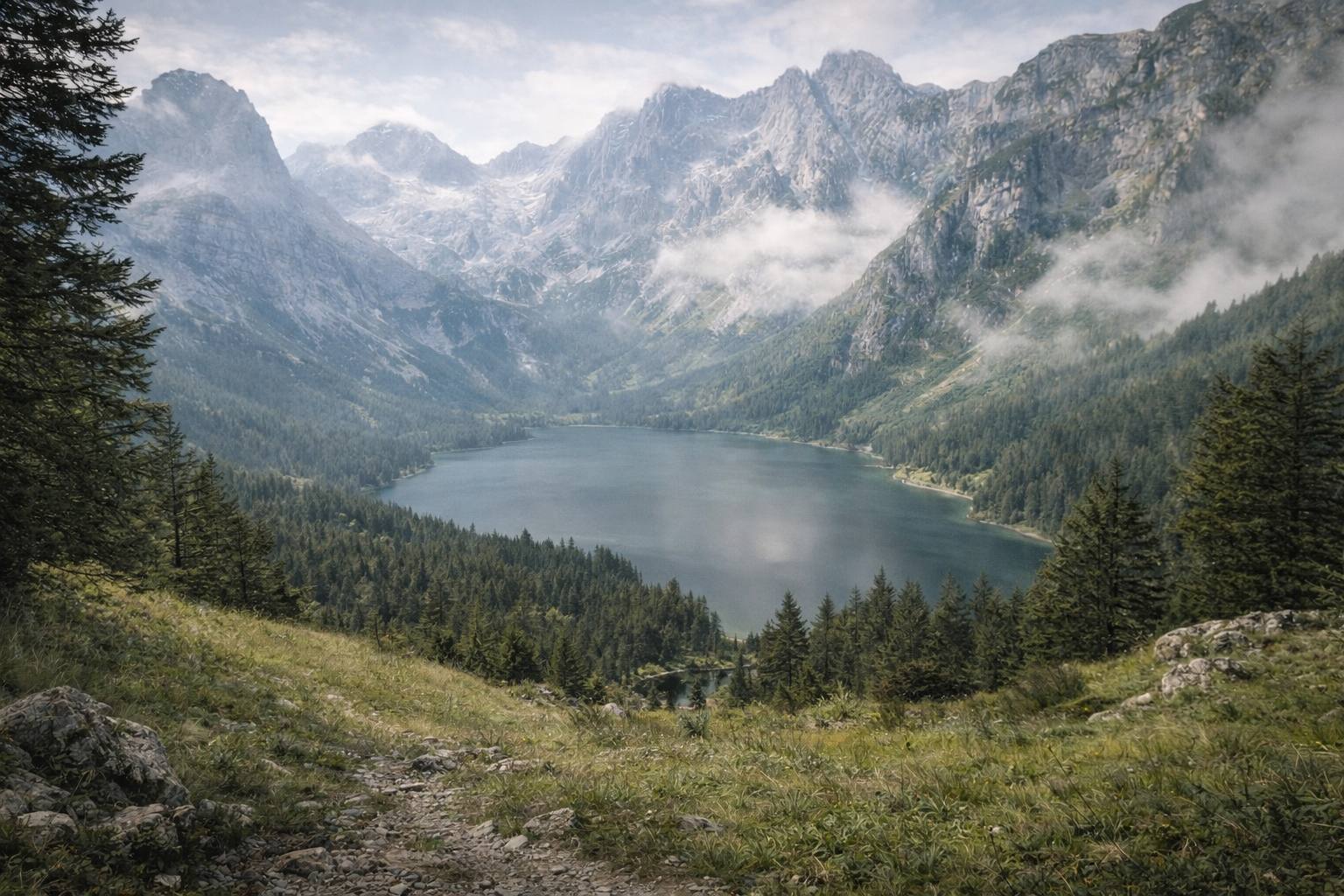 Travelers enjoying a calm mountain escape in Montenegro